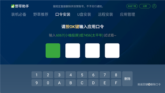 野草助手TV版 - 智能电视应用安装与管理工具 Hero图